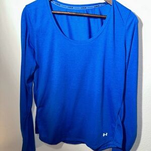 Under Armour UA Run Women’s Long Sleeve Blue Thumb Hole Performance Top